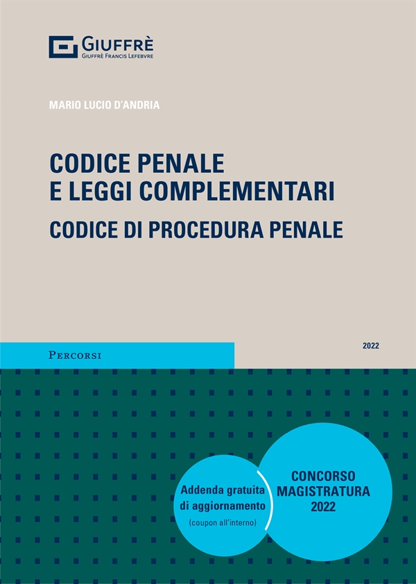 9788828840633 D'andria Codice Penale Magistratura 2022