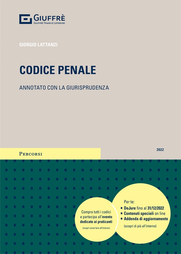9788828843559 Lattanzi Codice Penale 2022 Percorsi