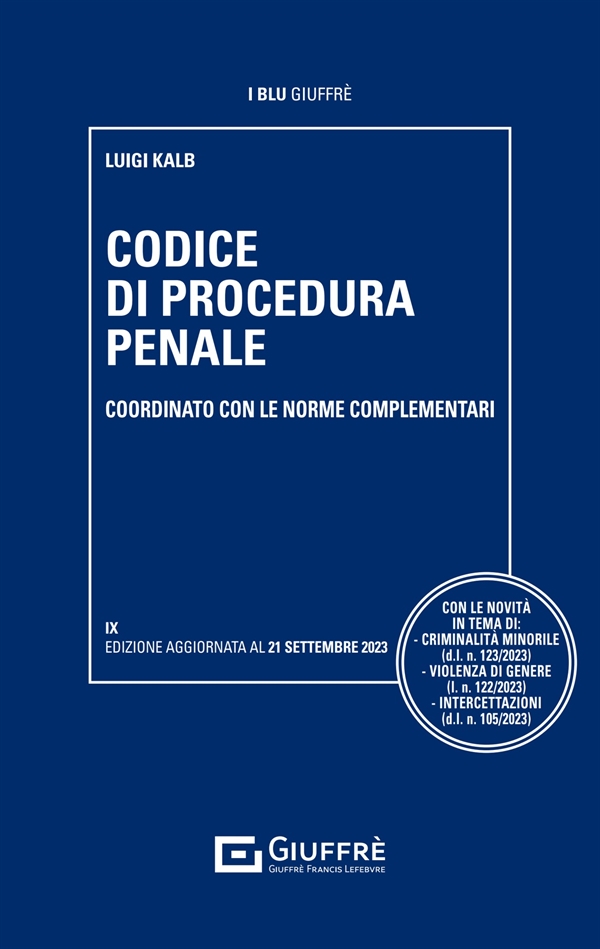 9788828849834 Kalb Codice Procedura Penale